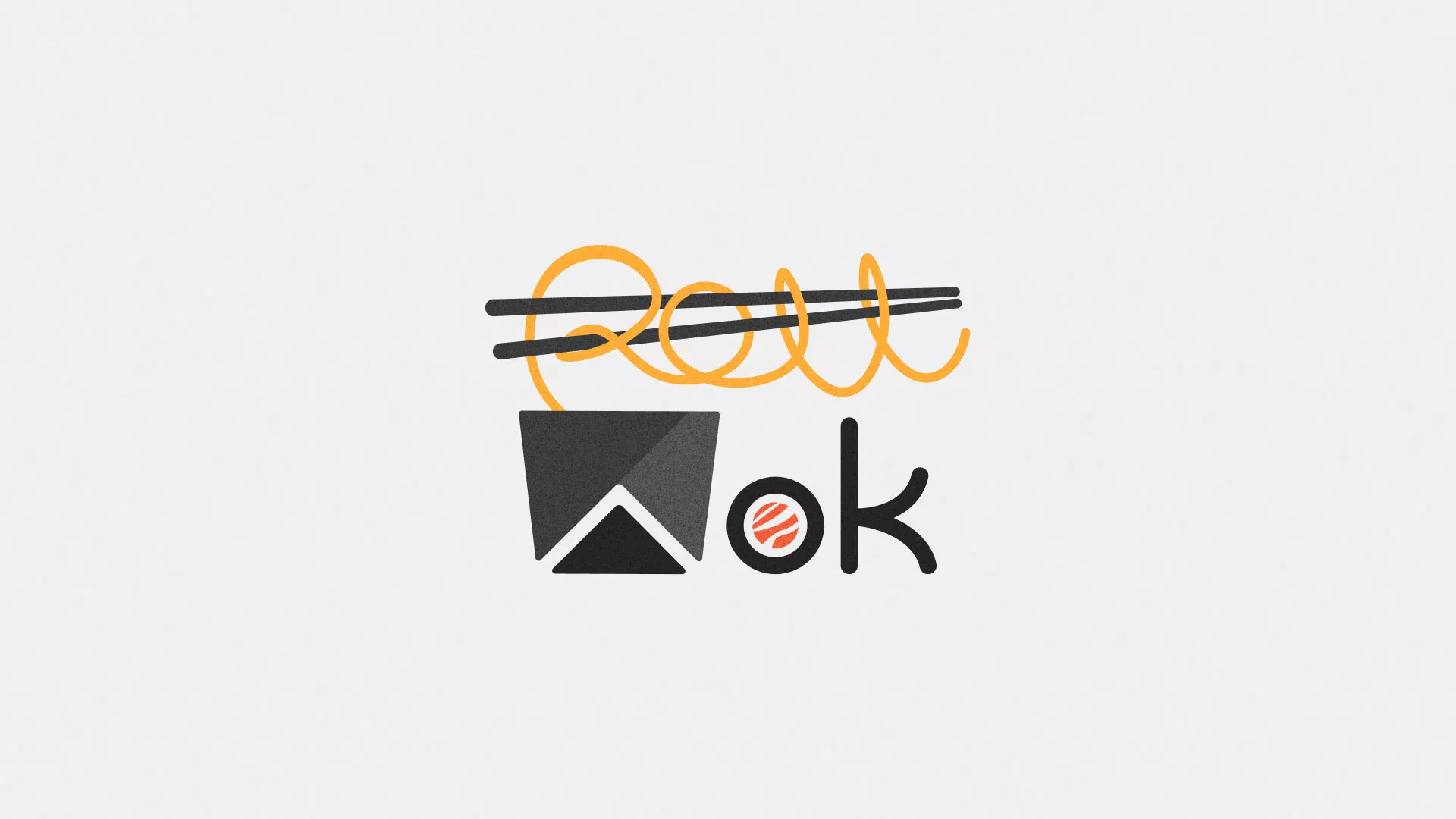 Разработка логотипа суши-бара «Roll Wok Club» в Ейске